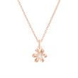 Flower necklace with zirconia in sterling silver, IP rose