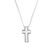 Engravable cross necklace for men in stainless steel