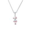 Sterling silver and enamel dancing mouse necklace, pink