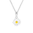 Children's necklace flower in sterling silver, enamel