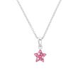 Children's necklace in 925 silver with star, pink