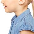 Girls ear studs in 925 silver with blue zirconia