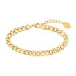 Damesarmband met curb chain in roestvrij staal, IP goud, emaille