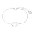 Heart bracelet for ladies in sterling silver with zirconia