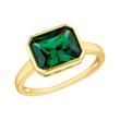 Ladies ring in gold plated 925 silver, zirconia, green