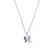 Girls' butterfly necklace in 925 sterling silver with zirconia
