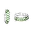 Girls 925 sterling silver hoop earrings with zirconia, green