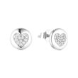 925 Sterling silver ear studs sparkling hearts for ladies