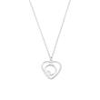 Cadena corazón de plata 925 con perla para mujer