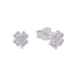 Clover leaf ear studs in 925 silver with zirconia