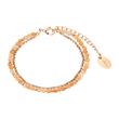 Ladies' bracelet in stainless steel, IP rosé, aventurine beads