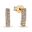 Ladies stud earrings timeless pavé, gold-plated