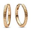 Moments ladies hoop earrings in snake design, gold-plated
