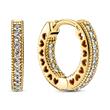 Ladies gold-plated hoop earrings with cubic zirconia