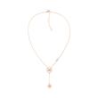 Stainless steel casual ladies necklace flowers, rose gold plated