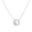 Ladies stainless steel necklace vine circle family with glass stones
