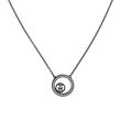 Vine Circle Family Stainless Steel Necklace, Glass Stones, Black