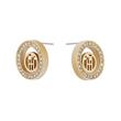 Ladies stainless steel ear studs vine circle family, IP gold