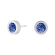 Ladies ear studs in stainless steel with sodalite