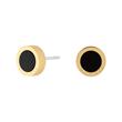 Ladies ear studs in gold-plated stainless steel with onyx