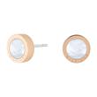 Stainless steel ear studs with mother-of-pearl, IP rose