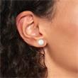 Stainless steel ear studs with mother-of-pearl, IP rose