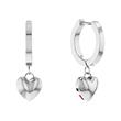 Hanging heart creoles for ladies in stainless steel