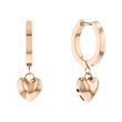 Ladies heart creoles in rose gold-plated stainless steel