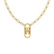 Ladies link necklace in gold-plated stainless steel
