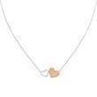 Enamel hearts engraving necklace in stainless steel, bicolour