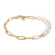 Stainless steel and pearl bracelet for ladies, IP gold