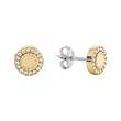 Earrings for women with crystals, stainless steel, IP gold