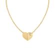 Engravable women's heart necklace made of stainless steel, gold plated