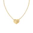 Engravable women's heart necklace made of stainless steel, gold plated