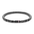 Men's stainless steel metallic beads bracelet, black