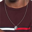Dog tag engraving necklace for men in stainless steel with enamel