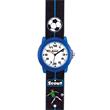 Reloj de pulsera para niños fútbol de plástico, negro, azul