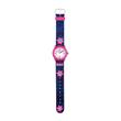 Girls' plastic watch with flowers, blue, pink