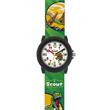 Reloj de cuarzo dinosaurio verde de plástico para niños