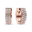 Ladies timeless pavé earrings, rose gold-plated