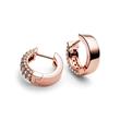 Ladies timeless pavé earrings, rose gold-plated