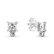 Stud earrings for ladies in sterling silver with cubic zirconia