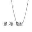 Moonlight jewellery set necklace and ear studs, 925 silver