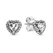Ladies earstuds hearts in sterling silver and zirconia
