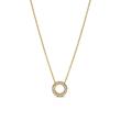Gold-plated necklace circle for ladies with cubic zirconia