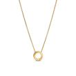 Gold-plated necklace circle for ladies with cubic zirconia