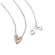 Ladies Heart Necklace In 925 Sterling Silver With Zirconia, Bicolour
