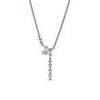 Ladies' Necklace, Rose Gold-Plated With Cubic Zirconia
