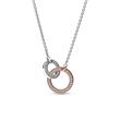 Signature necklace for ladies, 925 sterling silver, bicolour