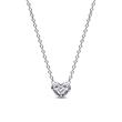 Sterling Silver Heart Necklace With Cubic Zirconia